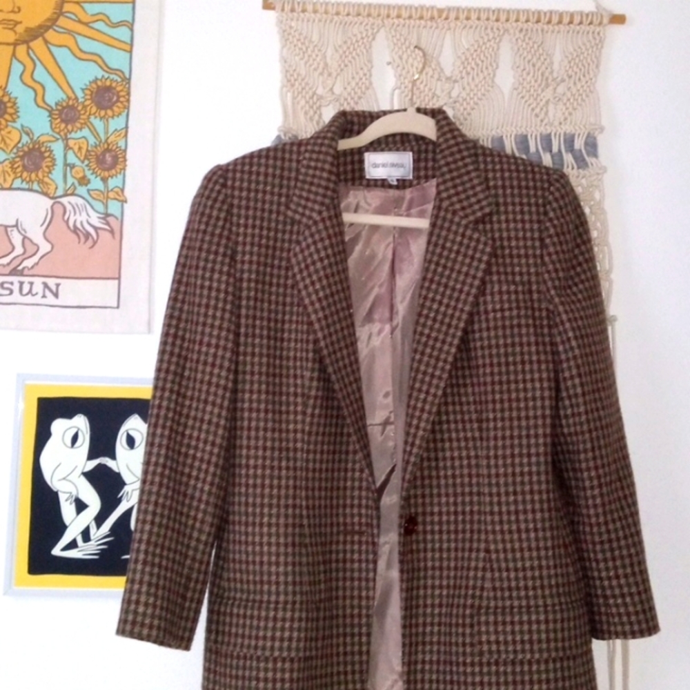 Vintage brown and green wool blazer 🤓